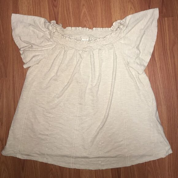 NWOT Chico's Smocked Off-the-Shoulder Top - Picture 3 of 4